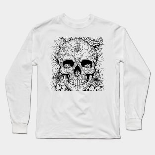 Skull with roses Long Sleeve T-Shirt